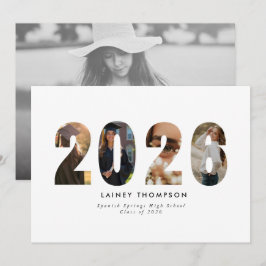 Convite 2026 Typography 4 Image Graduation Announcement
