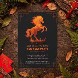 Convite 2026 Year of the Fire Horse Chinese Zodiac Party