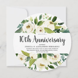 Convite 20-15 do 10º aniversário das Flores Brancas