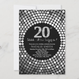 Convite 20 de Aniversário Surpresa - Negra e Lente Pratead