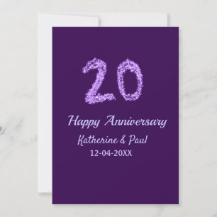 Convite 20 feliz aniversário adicionar nome do casal data