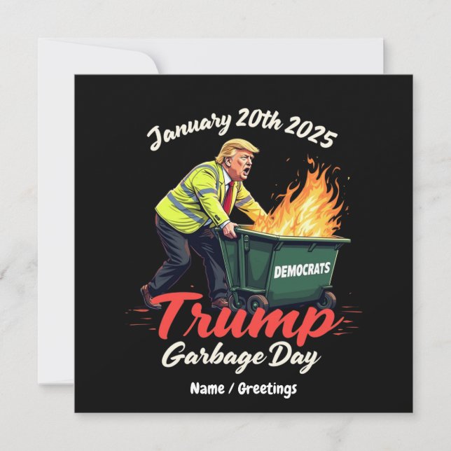 Convite 20 Jan 2025 Trump Garbage Day Evoca Política (Frente)