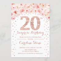 20 Surpresa Festa de aniversário - Rosa branca Dou