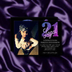 Convite 21 e jurídico Ombre Faux Glitter Fotografia Keep