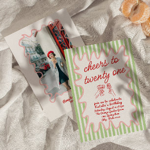 Convite 21 ruas Desenhadas Coloridas Foto Aniversário