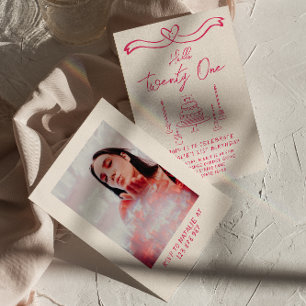 Convite 21ruas Bolo de Orelha Vinte e Uma Foto Aniversário