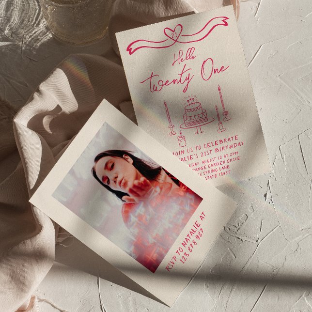 Convite 21ruas Bolo de Orelha Vinte e Uma Foto Aniversário (Criador carregado)