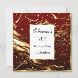 Convite 21ruas Douradas Estrelas da Borgonha Festa de aniv