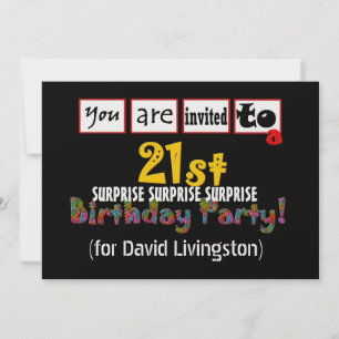 Convite 21st SURPRISE Birthday Party Invitation Template