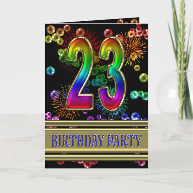 Convite 23rd Birthday party Invitation (Frente)