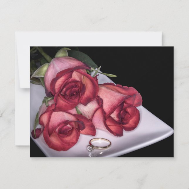 Convite 2466-Rosa vermelha com Anel no Púltimo (Frente)