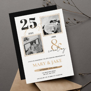 Convite 25º Aniversário de Bodas de Prata Então & Agora 25