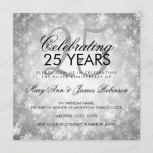Convite 25º Aniversário de Casamento Winter Wonderland Pra