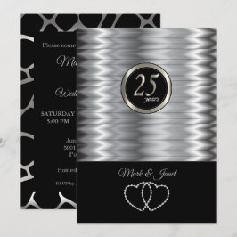 Convite 25º Aniversário de Prata - Padrão da Girafa