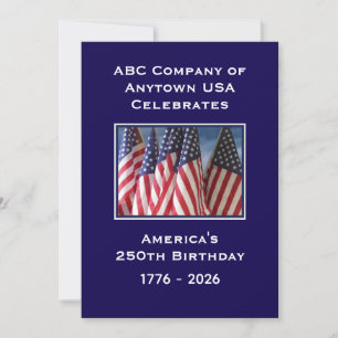 Convite 250º Aniversário EUA Bandeiras Patrióticas America