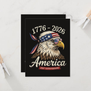 Convite 250 Anos América 1776 2026 Águia Vintage