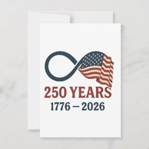 Convite 250 Anos de Aniversário 1776-2026 EUA Patriótico