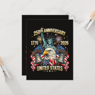 Convite 250 Anos de Aniversário Americano 1776-2026 Bandei