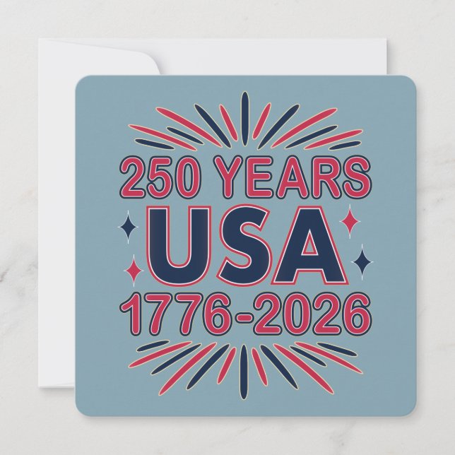 Convite 250 Anos EUA | 1776-2026 Semiquincentenário (Frente)