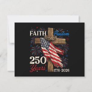 Convite 250 Anos Fé e Liberdade Camisetas 4 de Julho Chr