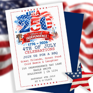 Convite 250 Years of Independence 4th of July Party