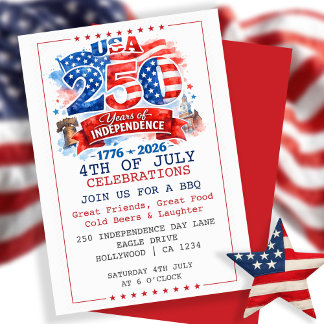 Convite 250 Years of Independence 4th of July Party