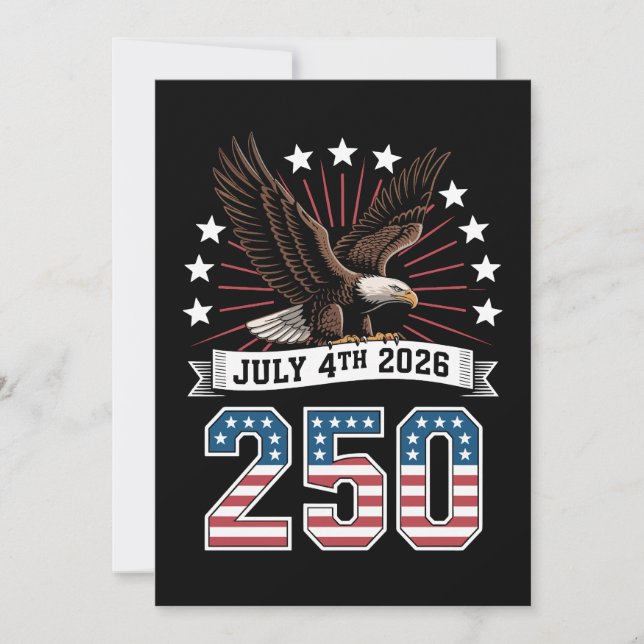 Convite 250th Anniversary Patriotic 4th Of July 1776 2026 (Frente)