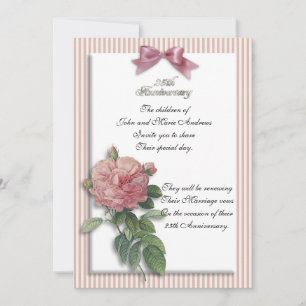 Convite 25 aniversariante vintage rosa