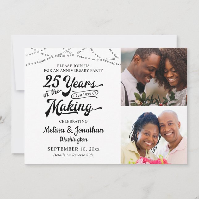 Convite 25 Aniversário 25 ANOS NAS Luzes FAZERES (Frente)