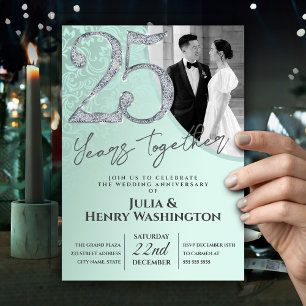 Convite 25 Anos Juntos Aniversário de Bodas de Prata