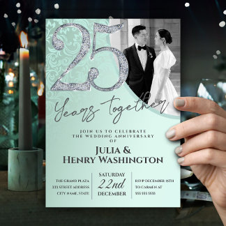 Convite 25 Anos Juntos Aniversário de Bodas de Prata