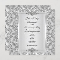 25 do partido Damask Silver White