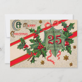 Convite 25 Holly Enfeites de natal