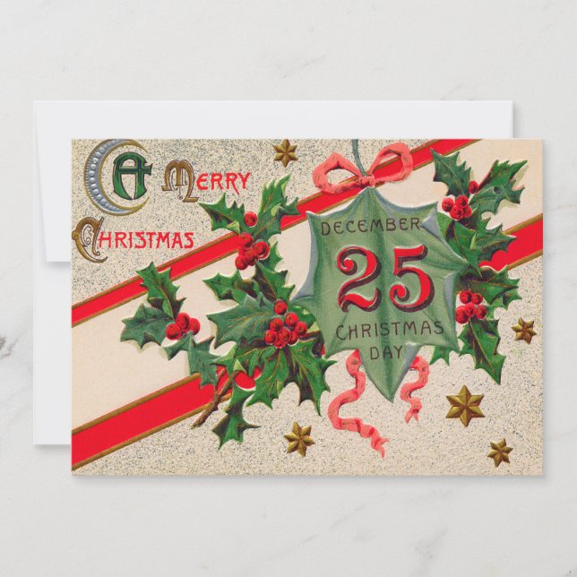 Convite 25 Holly Enfeites de natal (Frente)