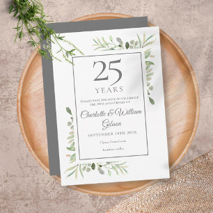 Convite 25 Silver Anniversário Salve a Data Verde