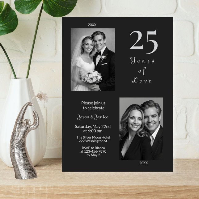 Convite 25 Years of Love Wedding Anniversary Invitation (Criador carregado)