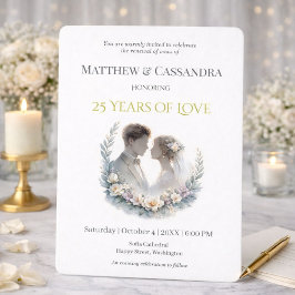 Convite 25th Wedding Anniversary Vow Renewal