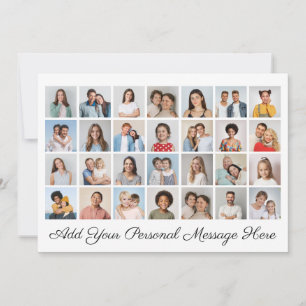 Convite 28 Colagem de Fotos Adicione seu próprio Agradecim