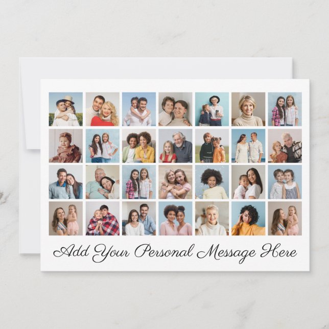 Convite 28 Colagem de Fotos Adicione Seu Próprio Recado (Frente)