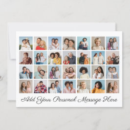 Convite 28 Colagem de Fotos Adicione Seu Próprio Recado