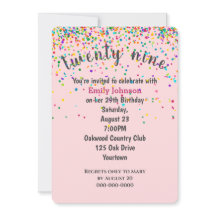 29ª Festa de aniversário Confetti a rosa