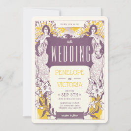 Convite 2 Casamento de Estilo Letterpress entre Mulheres e