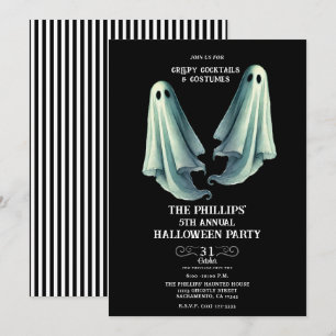 Convite 2 Fantasmas Festa Fantasmagórica de Halloween