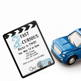 Convite 2 Fast 2 Curious, Race Car 2nd Birthday