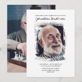 Convite 2-Foto Celebração da Vida/Funeral/Memorial