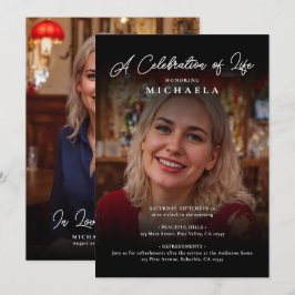Convite 2-Foto Celebração da Vida/Funeral/Memorial