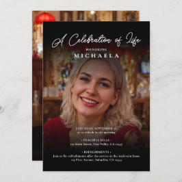 Convite 2-Foto Celebração da Vida/Funeral/Memorial