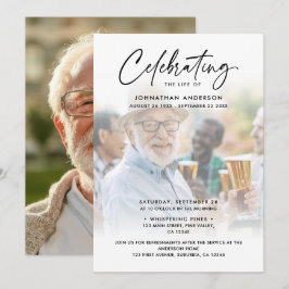 Convite 2-Foto Celebração da Vida/Funeral/Memorial