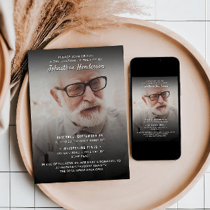 Convite 2-Foto Celebração da Vida/Funeral/Memorial