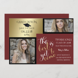 Convite 2 FOTO e ESCOLHA A SUA graduação de Borgonha COR